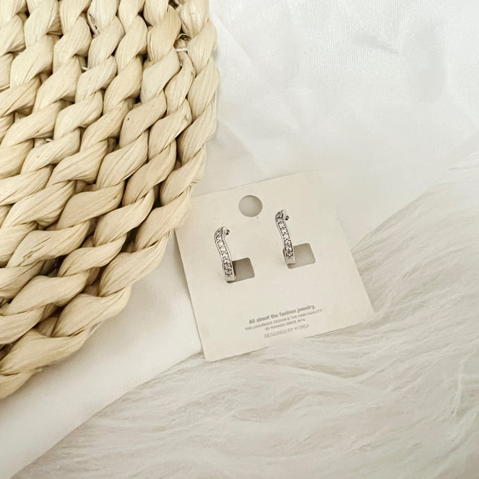 Wave Silver Huggie Earrings