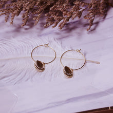 Load image into Gallery viewer, Dangling Seashell Hoops In Gold