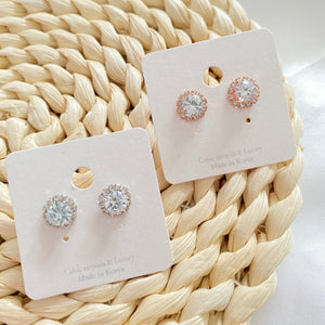 Classic Round Zirconia Earrings