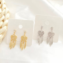 Load image into Gallery viewer, Heart Dream Catcher Earrings