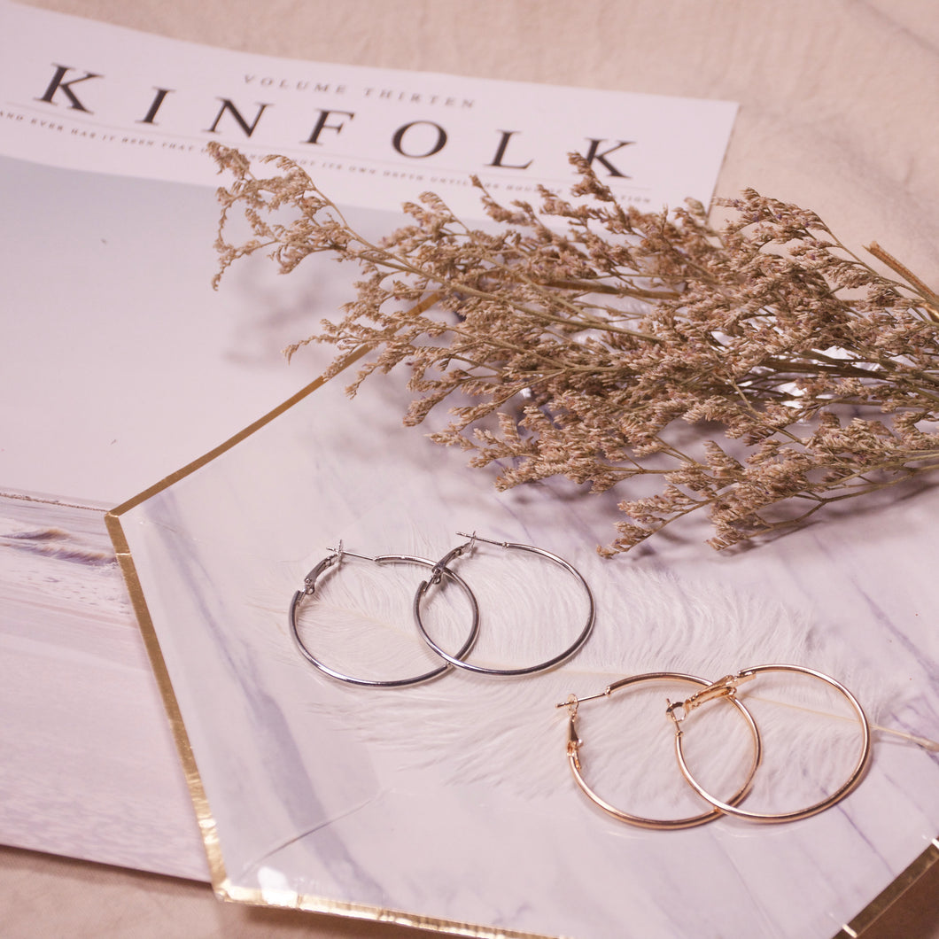 Round Hoop Earrings
