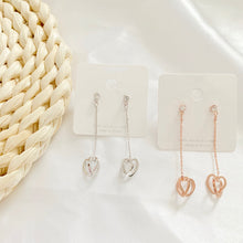 Load image into Gallery viewer, Aria Heart Dangling Earrings